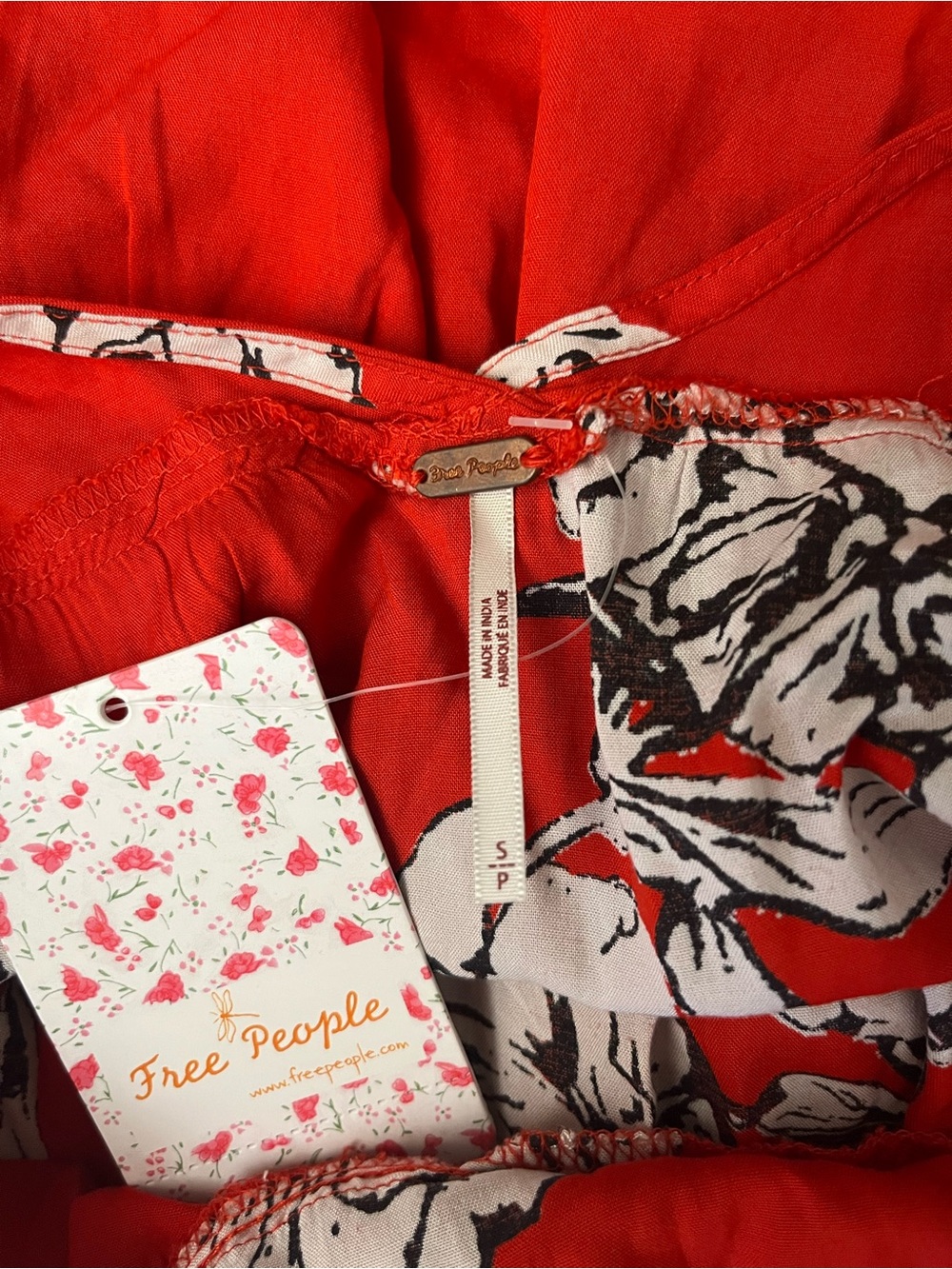 Free People | NWT Red Floral Backless Midi Dress - Picture 7 of 10